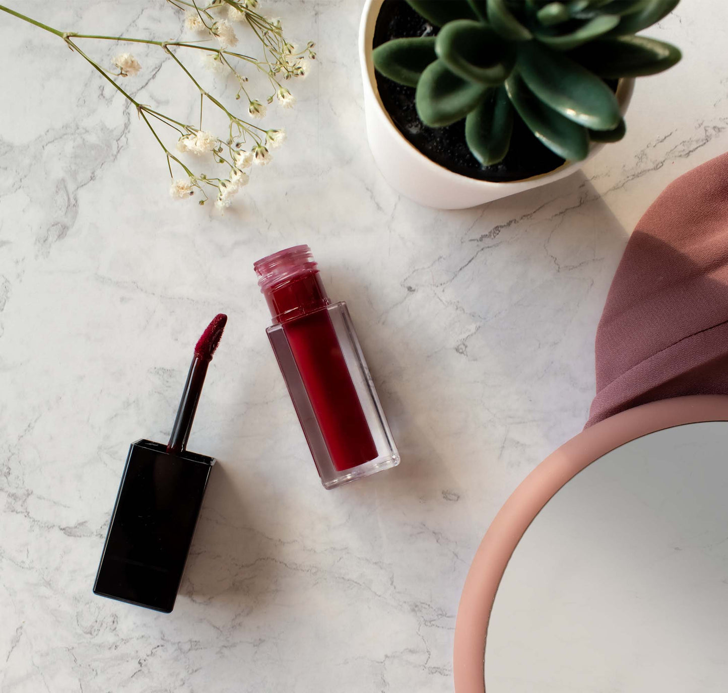 Dark Cherry Long-Lasting Matte Lip Stain | Buildable, High-Impact Color with Vitamin E for Soft Lips
